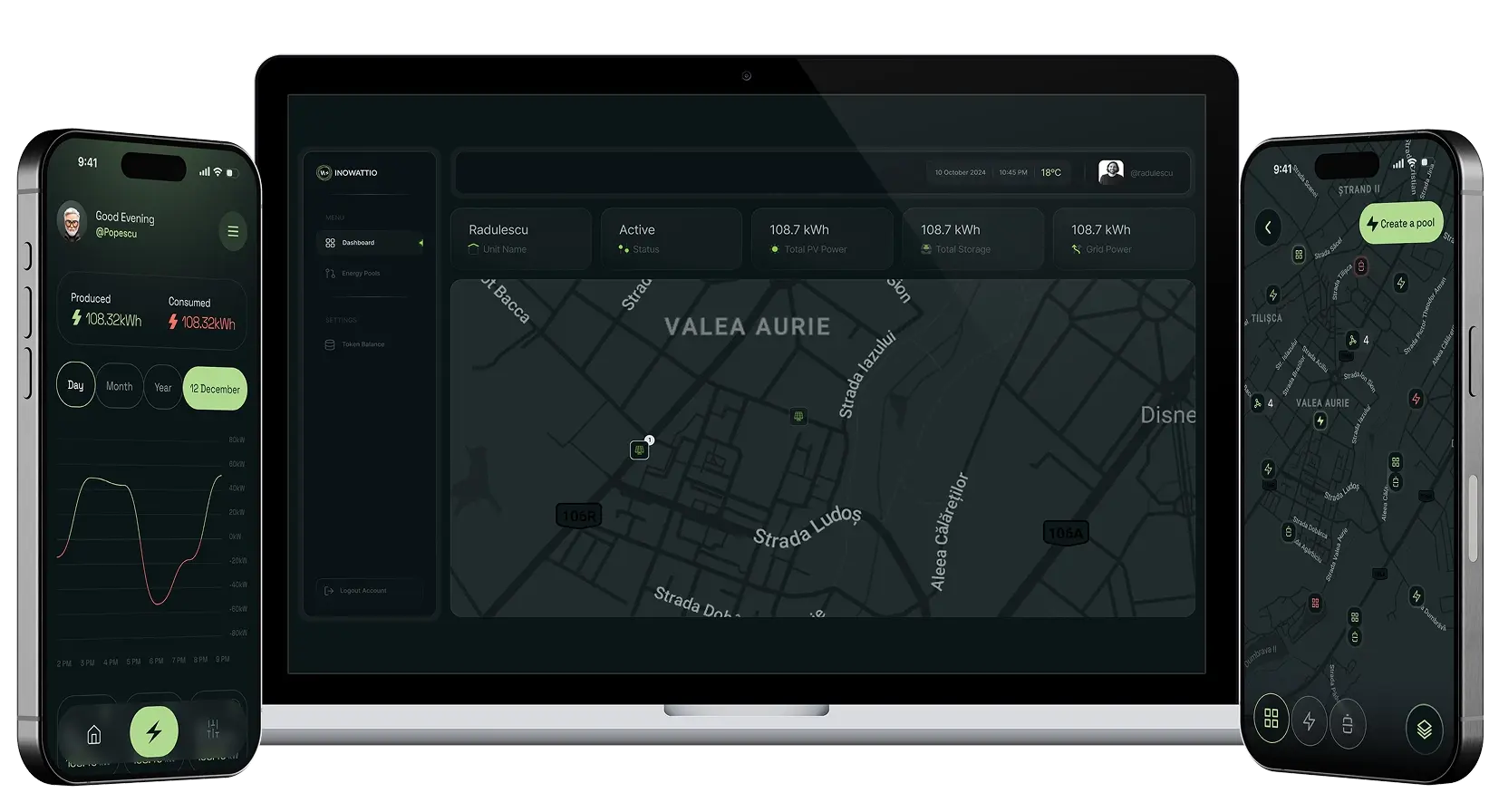 Inowattio available on web and mobile